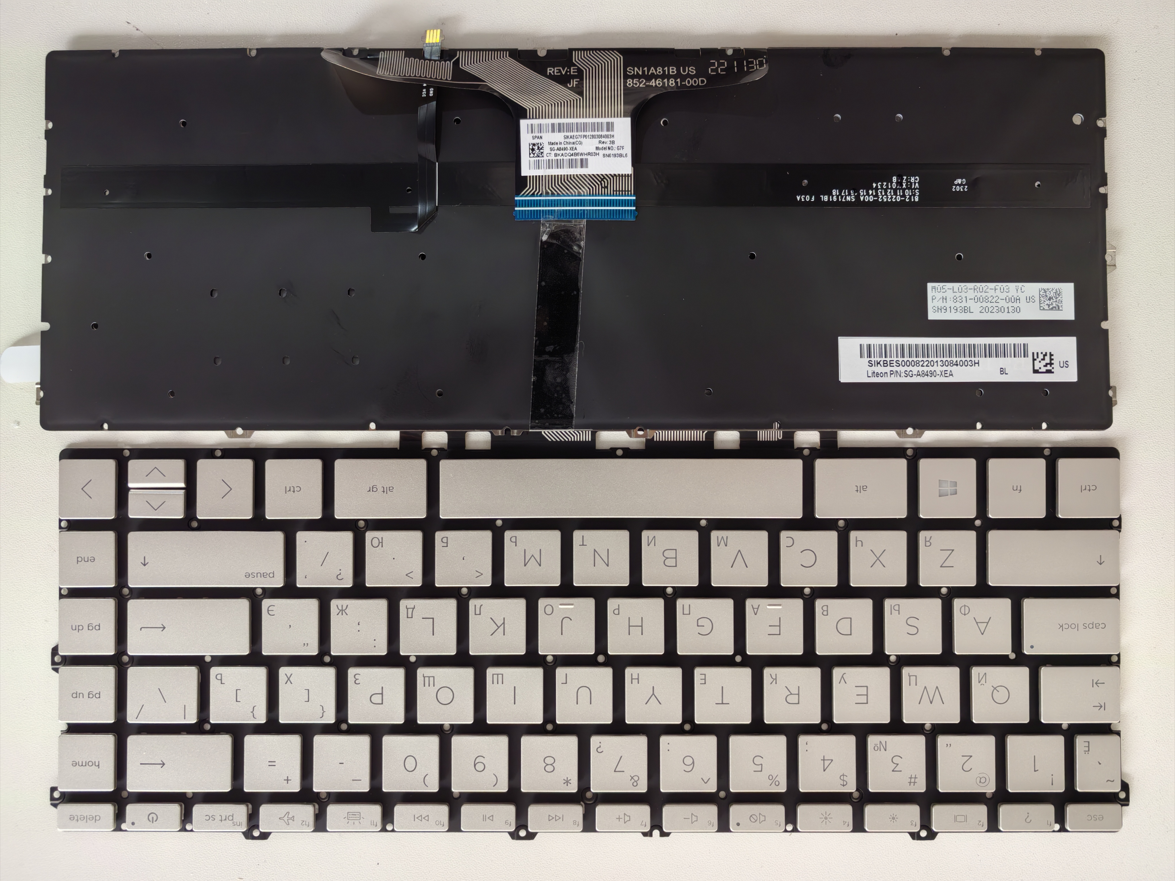 Picture of New Replacement Laptop Keyboard For HP 14-DW/14-DV/TPN-Q244 /TPN-I137 Gold Backlit RU Layout